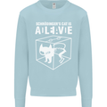 Schrodinger's Cat Science Geek Nerd Mens Sweatshirt Jumper Light Blue