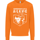 Schrodinger's Cat Science Geek Nerd Mens Sweatshirt Jumper Orange