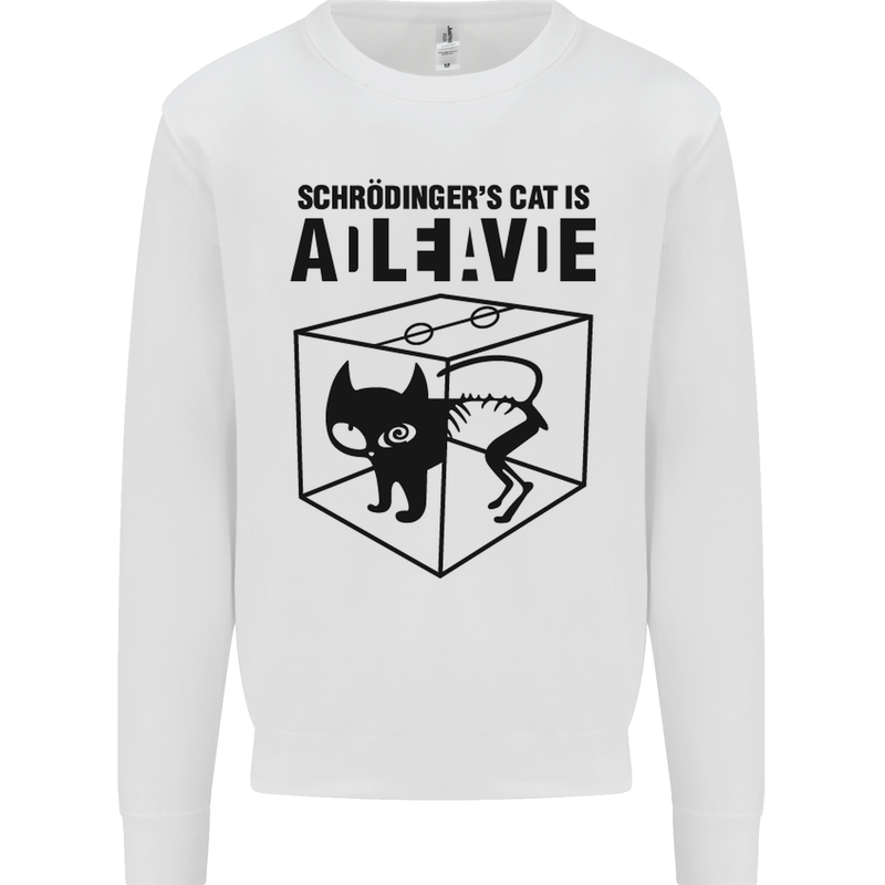 Schrodinger's Cat Science Geek Nerd Mens Sweatshirt Jumper White