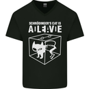 Schrodinger's Cat Science Geek Nerd Mens V-Neck Cotton T-Shirt Black