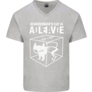 Schrodinger's Cat Science Geek Nerd Mens V-Neck Cotton T-Shirt Sports Grey