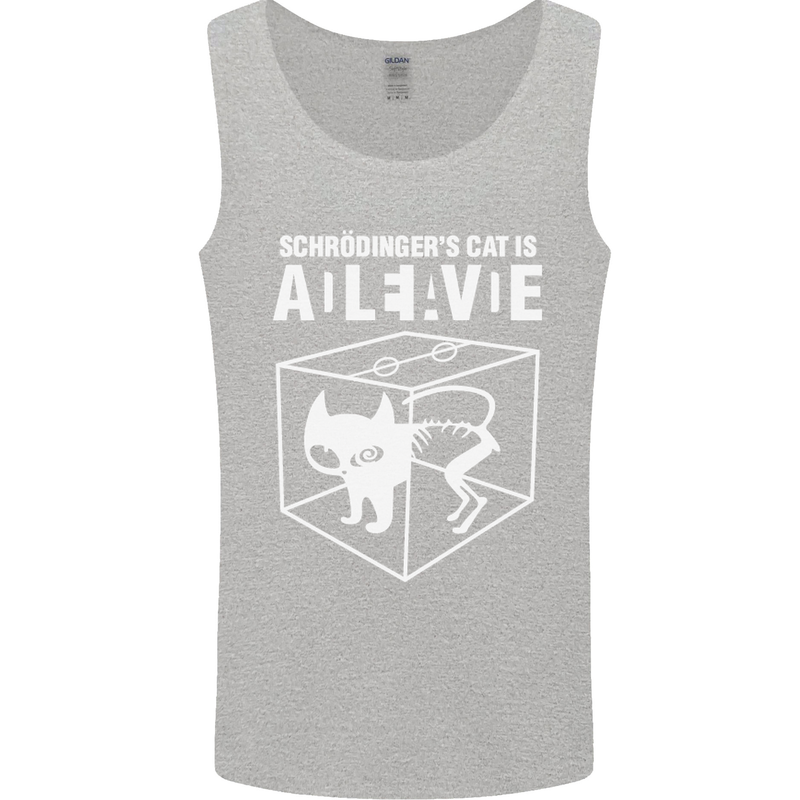 Schrodinger's Cat Science Geek Nerd Mens Vest Tank Top Sports Grey