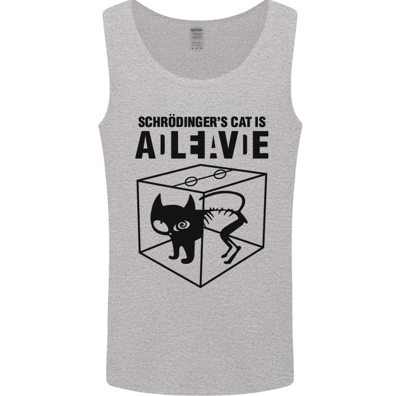 Schrodinger's Cat Science Geek Nerd Mens Vest Tank Top Sports Grey