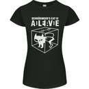 Schrodinger's Cat Science Geek Nerd Womens Petite Cut T-Shirt Black