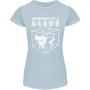 Schrodinger's Cat Science Geek Nerd Womens Petite Cut T-Shirt Light Blue