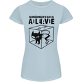 Schrodinger's Cat Science Geek Nerd Womens Petite Cut T-Shirt Light Blue