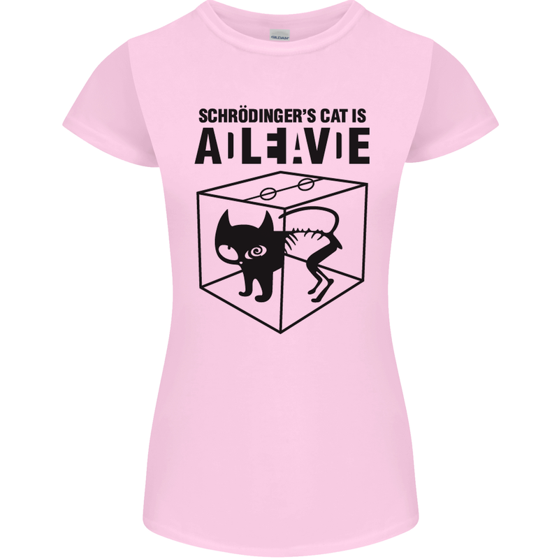 Schrodinger's Cat Science Geek Nerd Womens Petite Cut T-Shirt Light Pink