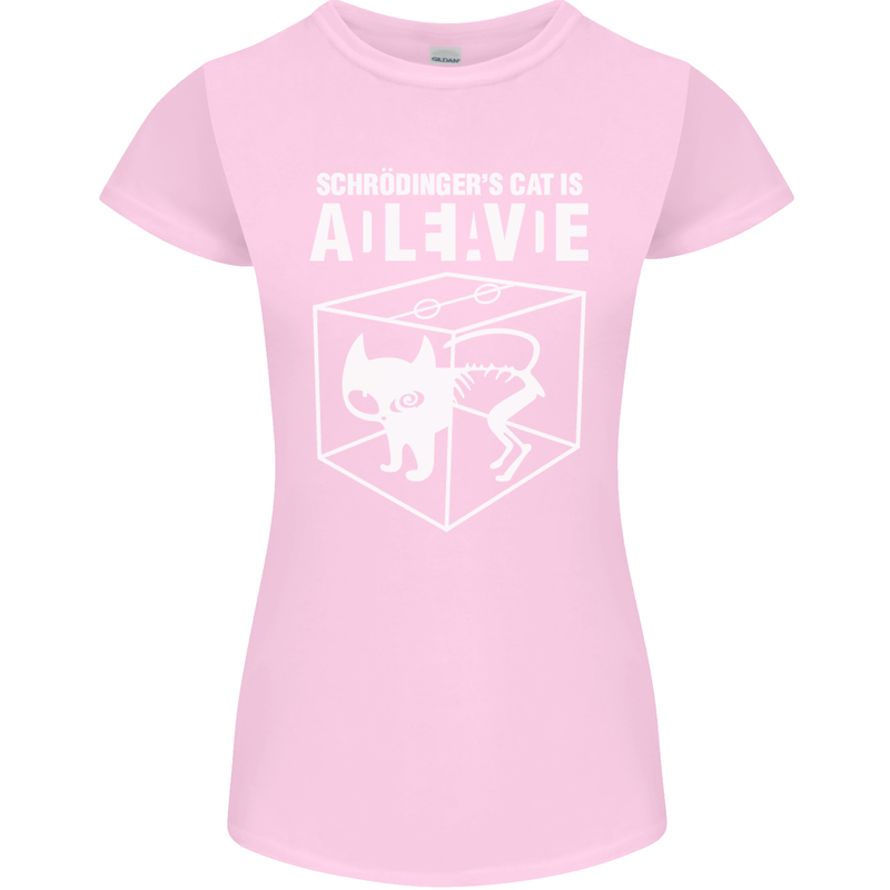 Schrodinger's Cat Science Geek Nerd Womens Petite Cut T-Shirt Light Pink