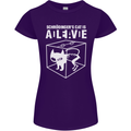 Schrodinger's Cat Science Geek Nerd Womens Petite Cut T-Shirt Purple