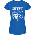 Schrodinger's Cat Science Geek Nerd Womens Petite Cut T-Shirt Royal Blue