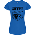 Schrodinger's Cat Science Geek Nerd Womens Petite Cut T-Shirt Royal Blue