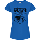 Schrodinger's Cat Science Geek Nerd Womens Petite Cut T-Shirt Royal Blue