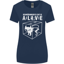 Schrodinger's Cat Science Geek Nerd Womens Wider Cut T-Shirt Navy Blue