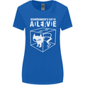 Schrodinger's Cat Science Geek Nerd Womens Wider Cut T-Shirt Royal Blue