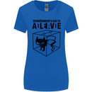 Schrodinger's Cat Science Geek Nerd Womens Wider Cut T-Shirt Royal Blue
