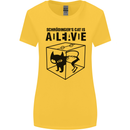 Schrodinger's Cat Science Geek Nerd Womens Wider Cut T-Shirt Yellow
