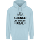 Science Like Magic But Real Funny Geek Nerd Childrens Kids Hoodie Light Blue