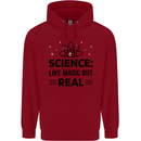 Science Like Magic But Real Funny Geek Nerd Childrens Kids Hoodie Red