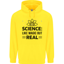 Science Like Magic But Real Funny Geek Nerd Childrens Kids Hoodie Yellow