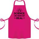 Science Like Magic But Real Funny Geek Nerd Cotton Apron 100% Organic Pink