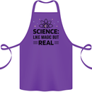 Science Like Magic But Real Funny Geek Nerd Cotton Apron 100% Organic Purple