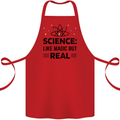 Science Like Magic But Real Funny Geek Nerd Cotton Apron 100% Organic Red