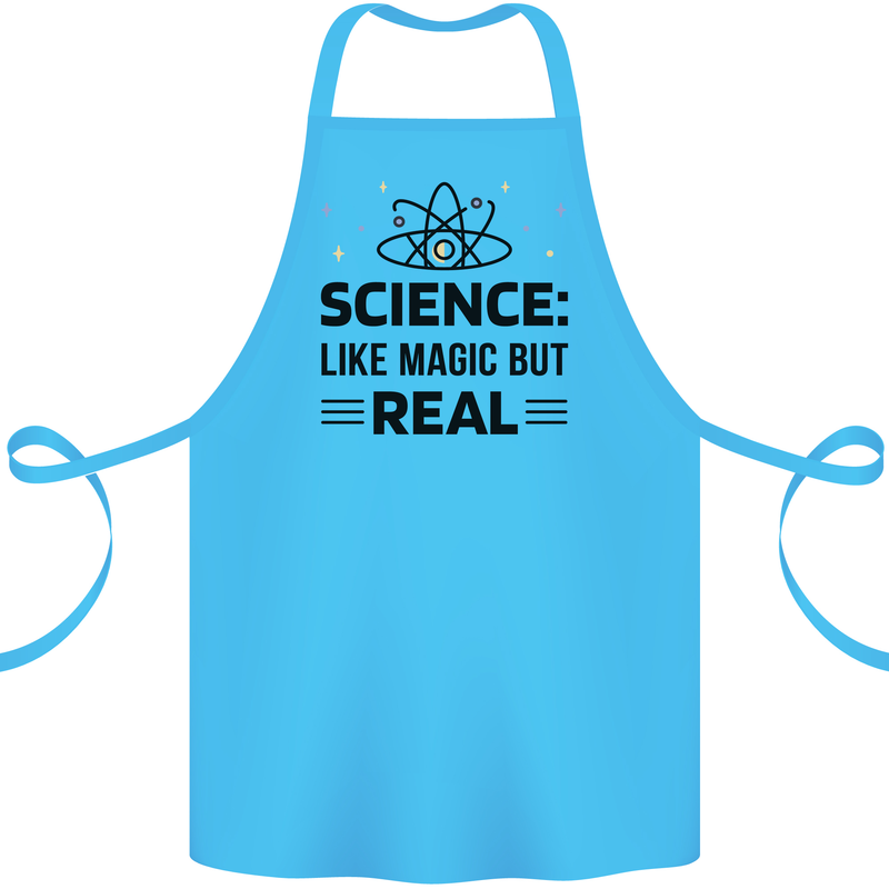 Science Like Magic But Real Funny Geek Nerd Cotton Apron 100% Organic Turquoise