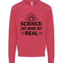 Science Like Magic But Real Funny Geek Nerd Kids Sweatshirt Jumper Heliconia