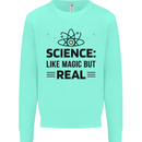 Science Like Magic But Real Funny Geek Nerd Kids Sweatshirt Jumper Peppermint