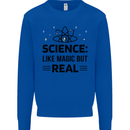 Science Like Magic But Real Funny Geek Nerd Kids Sweatshirt Jumper Royal Blue