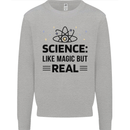 Science Like Magic But Real Funny Geek Nerd Kids Sweatshirt Jumper Sports Grey