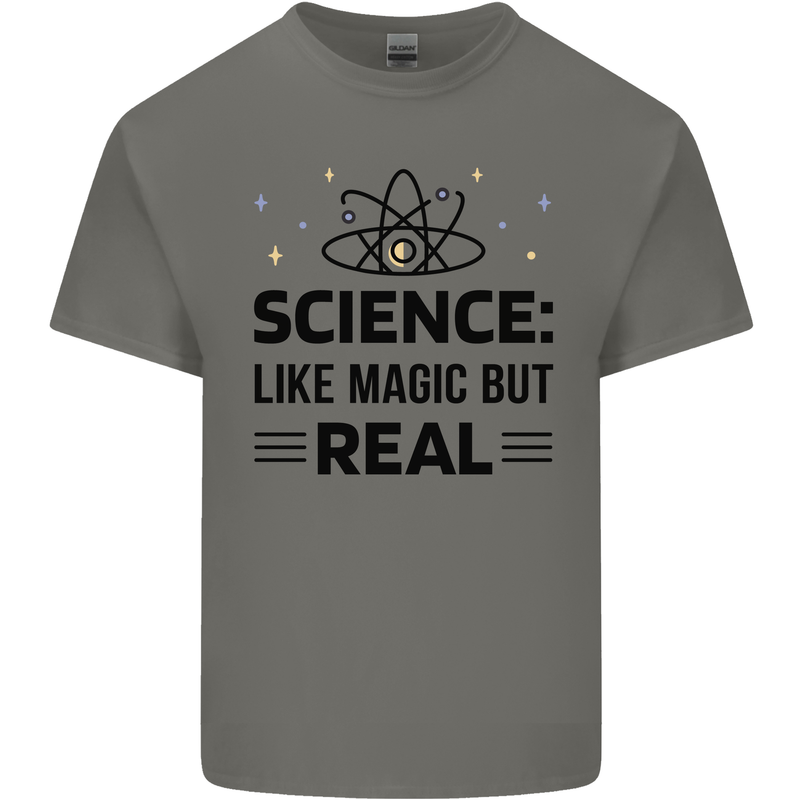 Science Like Magic But Real Funny Geek Nerd Kids T-Shirt Childrens Charcoal