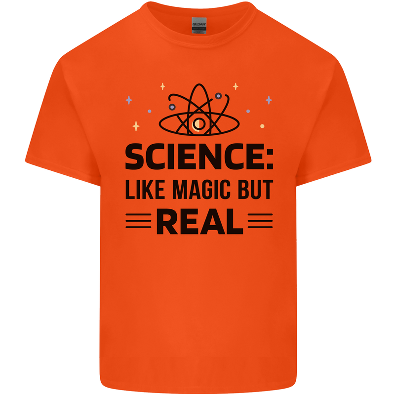 Science Like Magic But Real Funny Geek Nerd Kids T-Shirt Childrens Orange