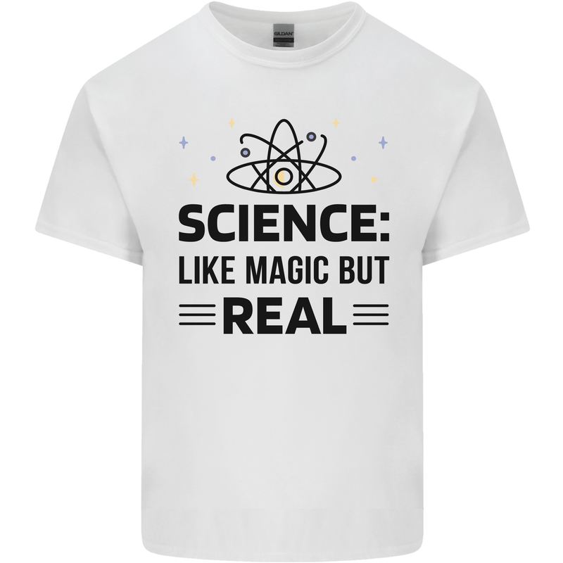 Science Like Magic But Real Funny Geek Nerd Kids T-Shirt Childrens White