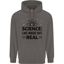 Science Like Magic But Real Funny Geek Nerd Mens 80% Cotton Hoodie Charcoal