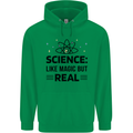 Science Like Magic But Real Funny Geek Nerd Mens 80% Cotton Hoodie Irish Green