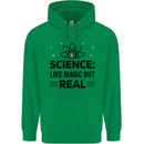 Science Like Magic But Real Funny Geek Nerd Mens 80% Cotton Hoodie Irish Green