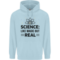 Science Like Magic But Real Funny Geek Nerd Mens 80% Cotton Hoodie Light Blue
