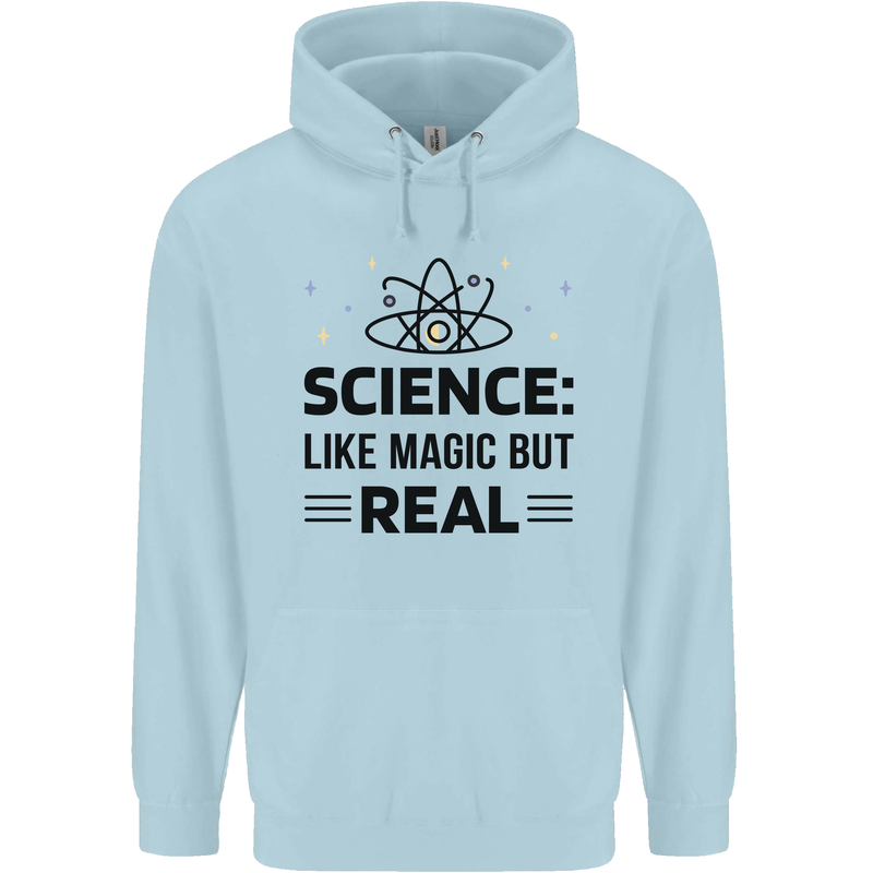 Science Like Magic But Real Funny Geek Nerd Mens 80% Cotton Hoodie Light Blue