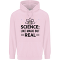 Science Like Magic But Real Funny Geek Nerd Mens 80% Cotton Hoodie Light Pink