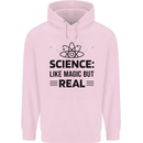 Science Like Magic But Real Funny Geek Nerd Mens 80% Cotton Hoodie Light Pink