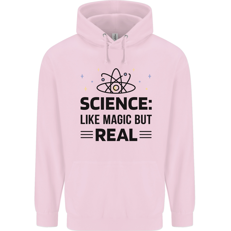 Science Like Magic But Real Funny Geek Nerd Mens 80% Cotton Hoodie Light Pink