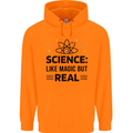Science Like Magic But Real Funny Geek Nerd Mens 80% Cotton Hoodie Orange