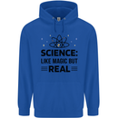 Science Like Magic But Real Funny Geek Nerd Mens 80% Cotton Hoodie Royal Blue