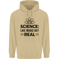 Science Like Magic But Real Funny Geek Nerd Mens 80% Cotton Hoodie Sand