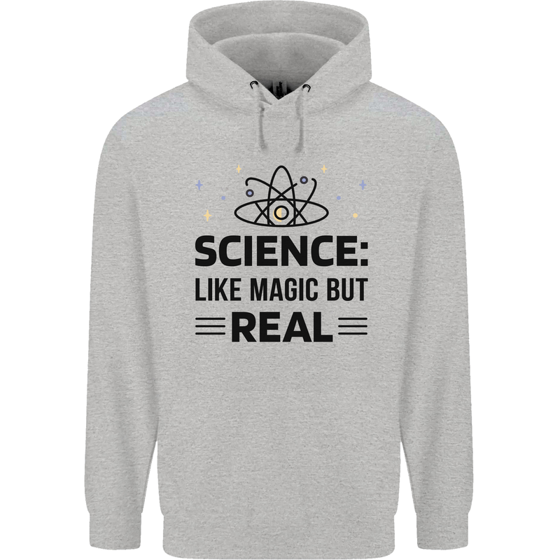 Science Like Magic But Real Funny Geek Nerd Mens 80% Cotton Hoodie Sports Grey