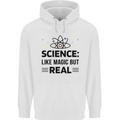 Science Like Magic But Real Funny Geek Nerd Mens 80% Cotton Hoodie White