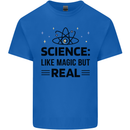 Science Like Magic But Real Funny Geek Nerd Mens Cotton T-Shirt Tee Top Royal Blue