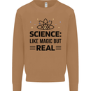 Science Like Magic But Real Funny Geek Nerd Mens Sweatshirt Jumper Caramel Latte