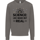 Science Like Magic But Real Funny Geek Nerd Mens Sweatshirt Jumper Charcoal